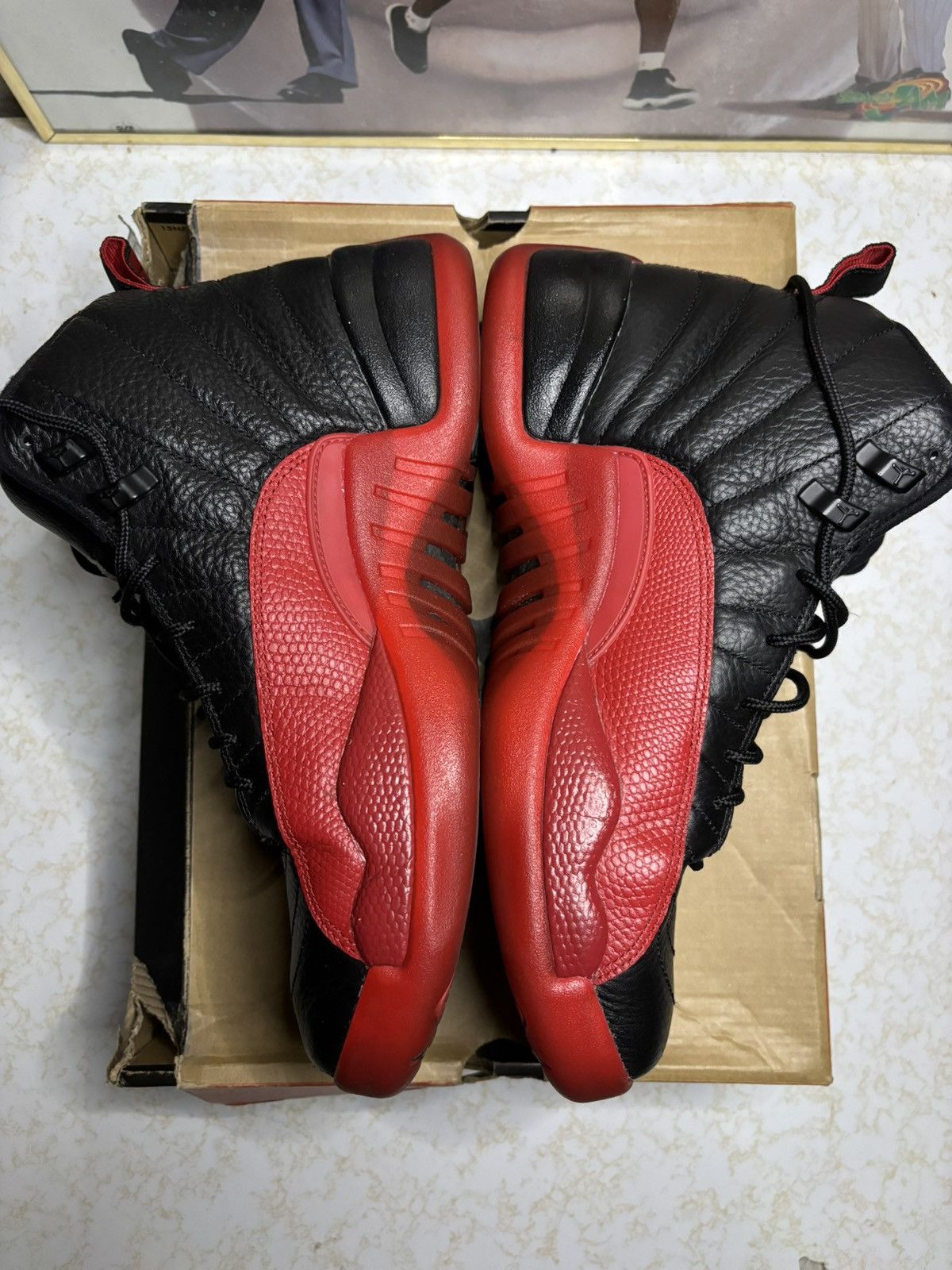 Jordan Brand Air Jordan 12 Retro 2016 Flu Game 2016 Size US 9.5 / EU 42-43 - 3 Thumbnail