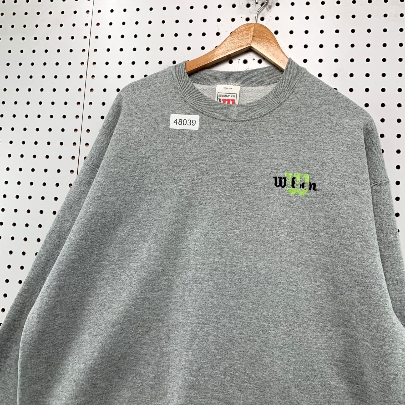 Wilson VINTAGE Wilson Sweatshirt Mens 2XL Gray Green Logo Crewneck Fleece USA Size US XXL / EU 58 / 5 - 6 Thumbnail