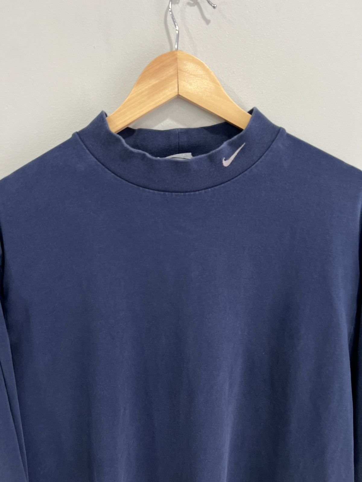 Nike Vintage Nike Mock Neck Longsleeve shirt swoosh check Size US L / EU 52-54 / 3 - 3 Thumbnail