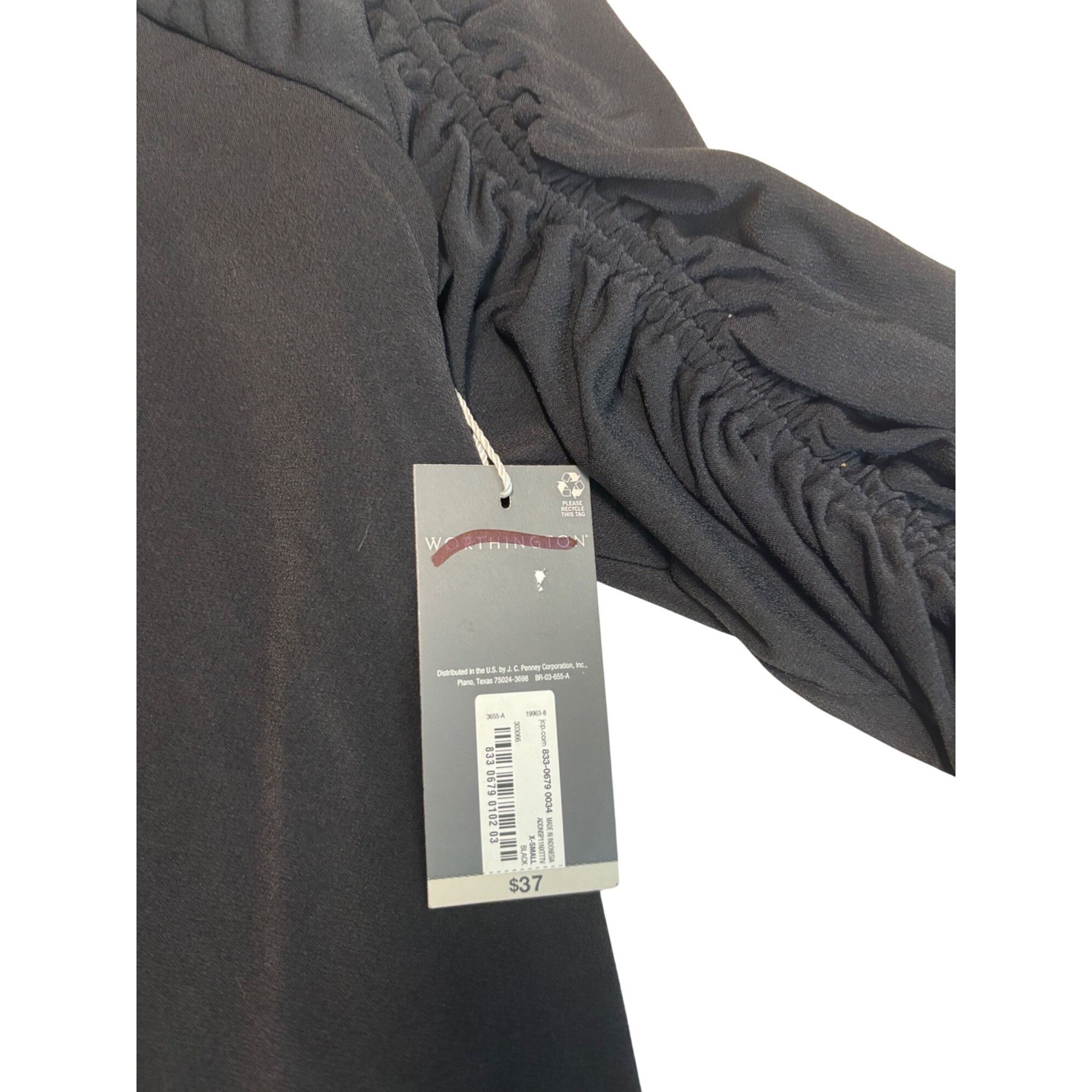 Worthington Worthington Women’s Tie-ruched Reglan sleeve Jersey Blouse, Size XS / US 0-2 / IT 36-38 - 9 Thumbnail