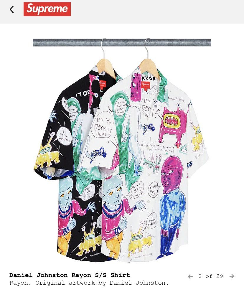 Supreme RARE Supreme SS20 Daniel Johnston Rayon S/S Buttondown Shirt Size US M / EU 48-50 / 2 - 1 Thumbnail
