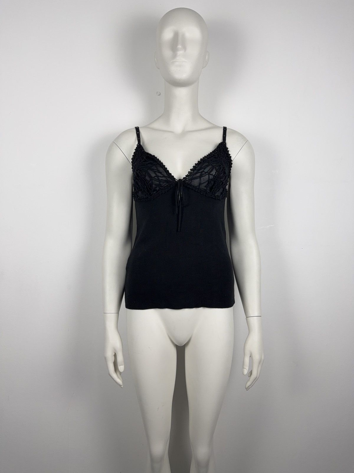 Alexander McQueen Alexander McQueen 1990’s Beaded Knit Spiderweb Top Size S / US 4 / IT 40 - 1 Thumbnail