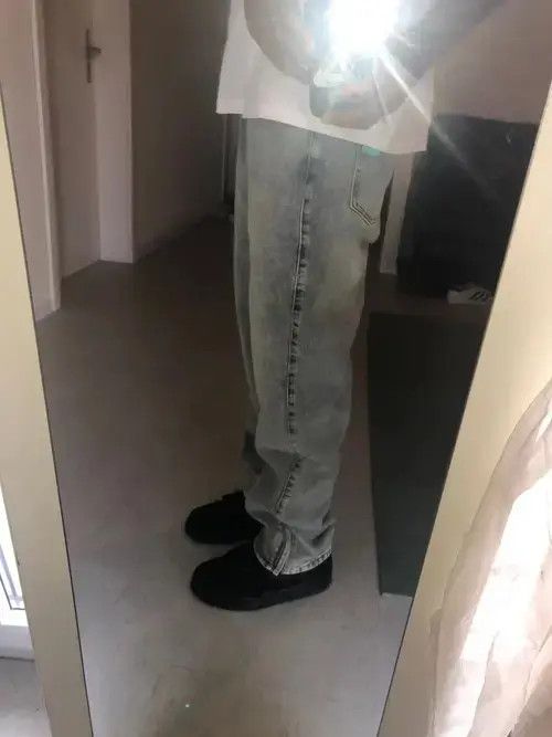 Designer × Japanese Brand Washed Jeans Zipper Split Straight Size US 30 / EU 46 - 3 Thumbnail