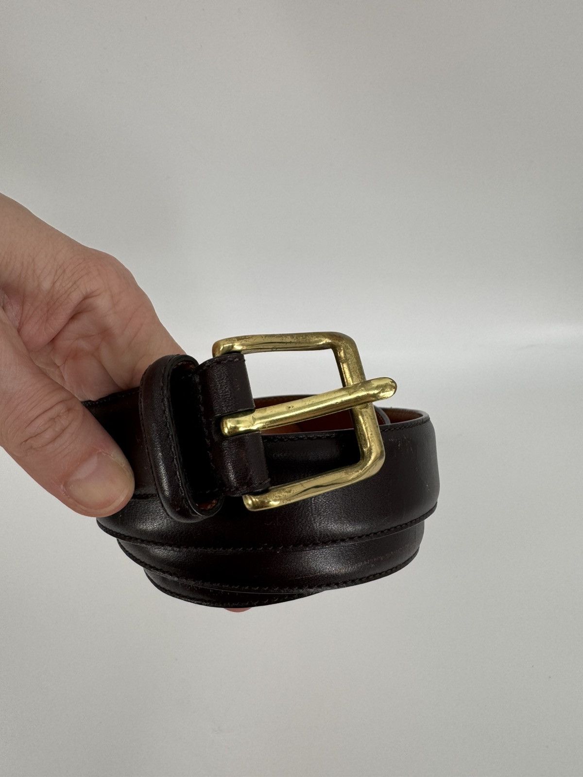 Coach Coach Men’s Brown Leather Belt 42” Size 42 - 3 Thumbnail