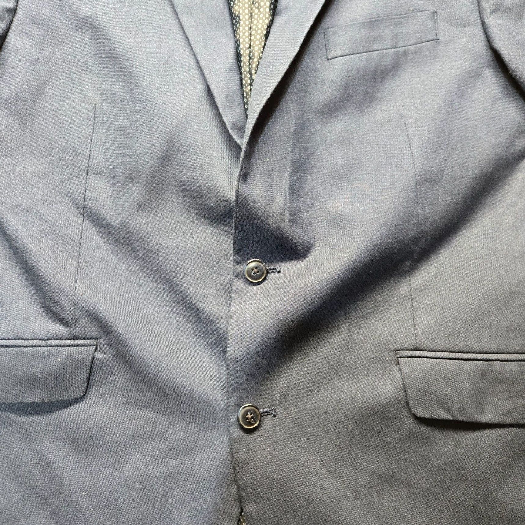 Madison Madison Navy Blue Modern Fit Suit Jacket Blazer Adult Men's Size 44R Size 44R - 2 Thumbnail