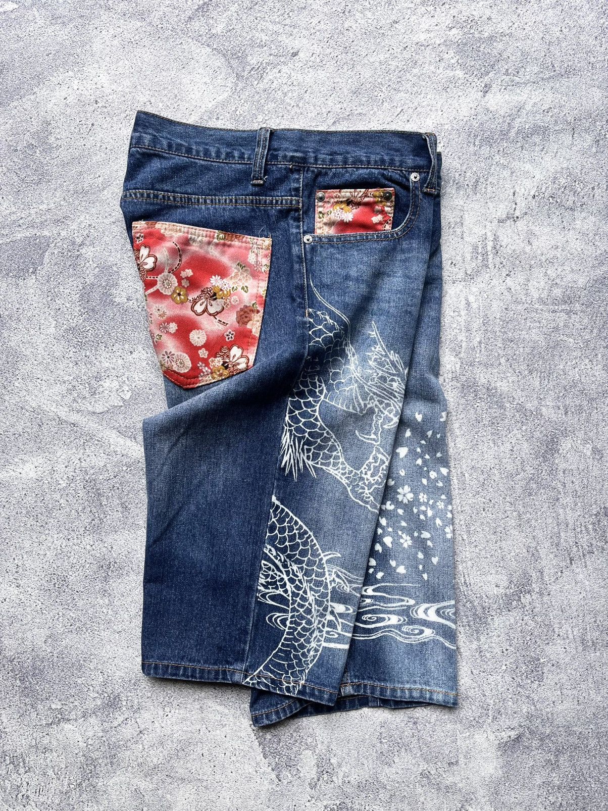 Jorts Dragon Printed Karakuri Style