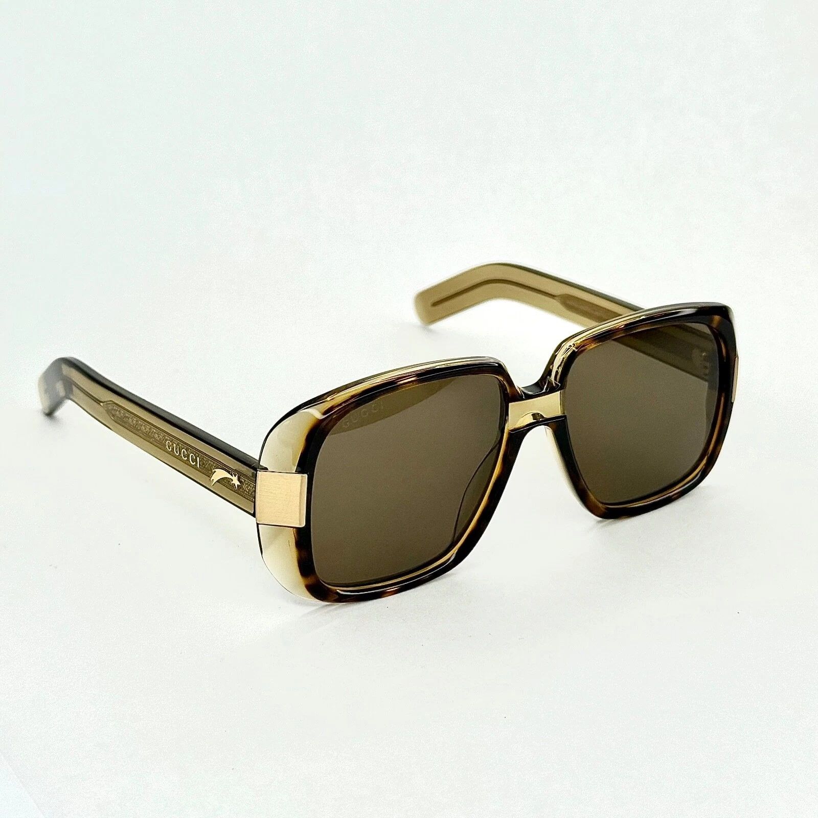 Gucci GUCCI 0318 Brown Honey Retro Falling Sunglasses GG0318S 002 Size ONE SIZE - 3 Thumbnail