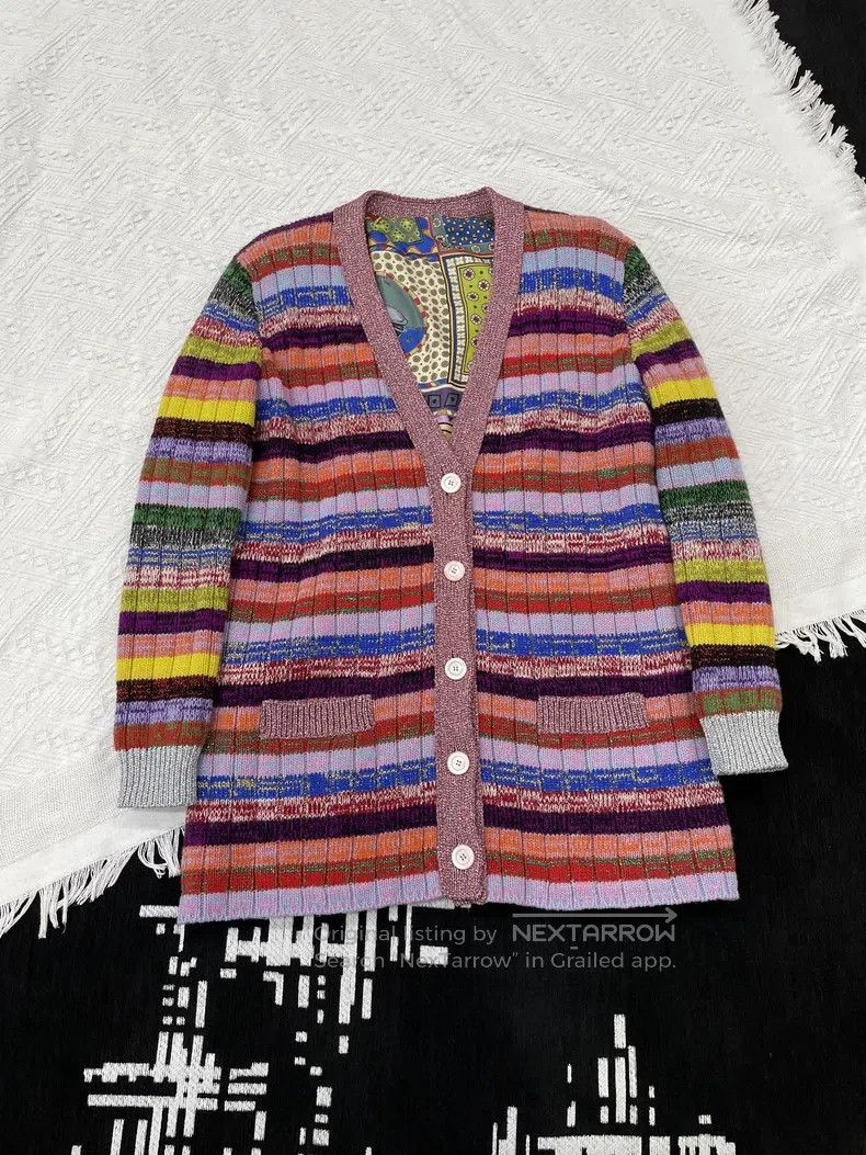 Gucci Gucci Colourful striped silk printed double-sided cardigan Size XS / US 0-2 / IT 36-38 - 1 Thumbnail