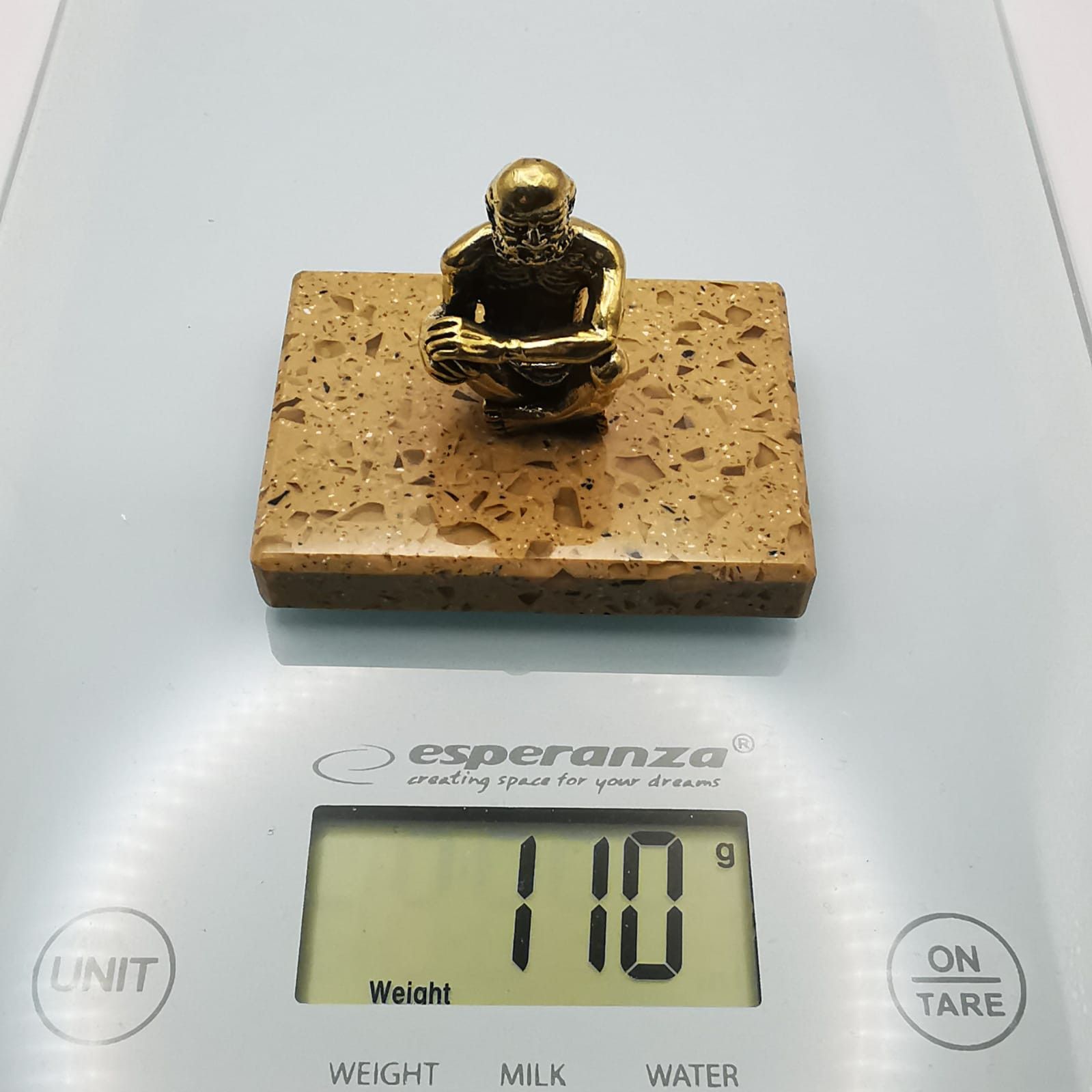 Vintage India 60s Vintage Bronze Marble Chic Artwork "Yoga" 110g Size ONE SIZE - 3 Thumbnail
