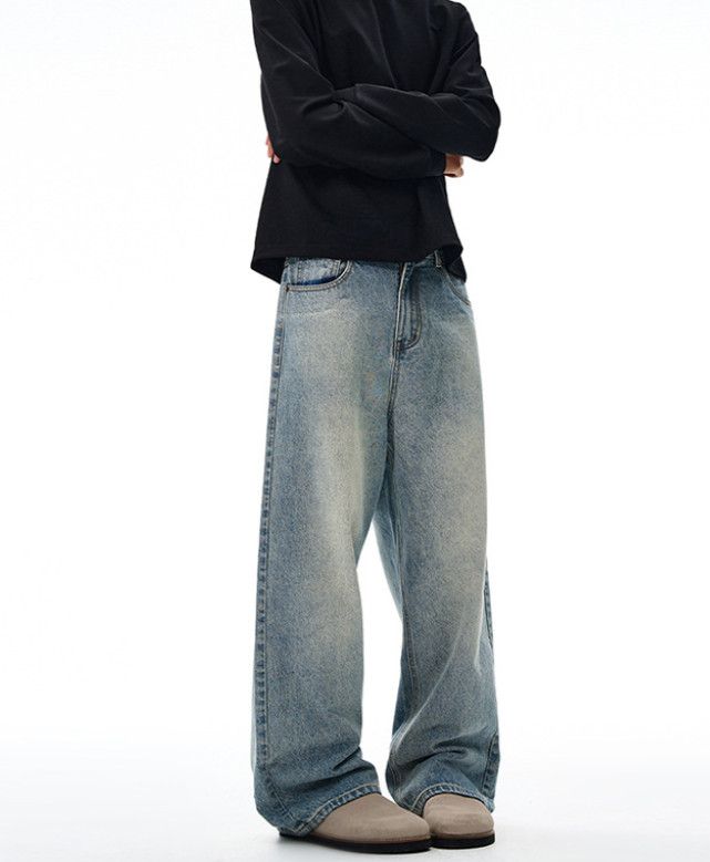 Japanese Brand Men's straight-leg retro wide-leg baggy jeans Size US 32 / EU 48 - 3 Thumbnail