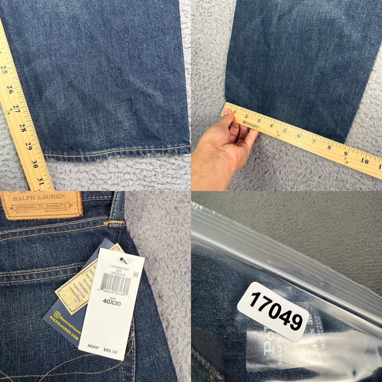 Polo Ralph Lauren Polo Ralph Lauren Jeans Mens 40x30 Blue NEW The Hampton Relaxed Straight Denim Size US L / EU 52-54 / 3 - 8 Thumbnail