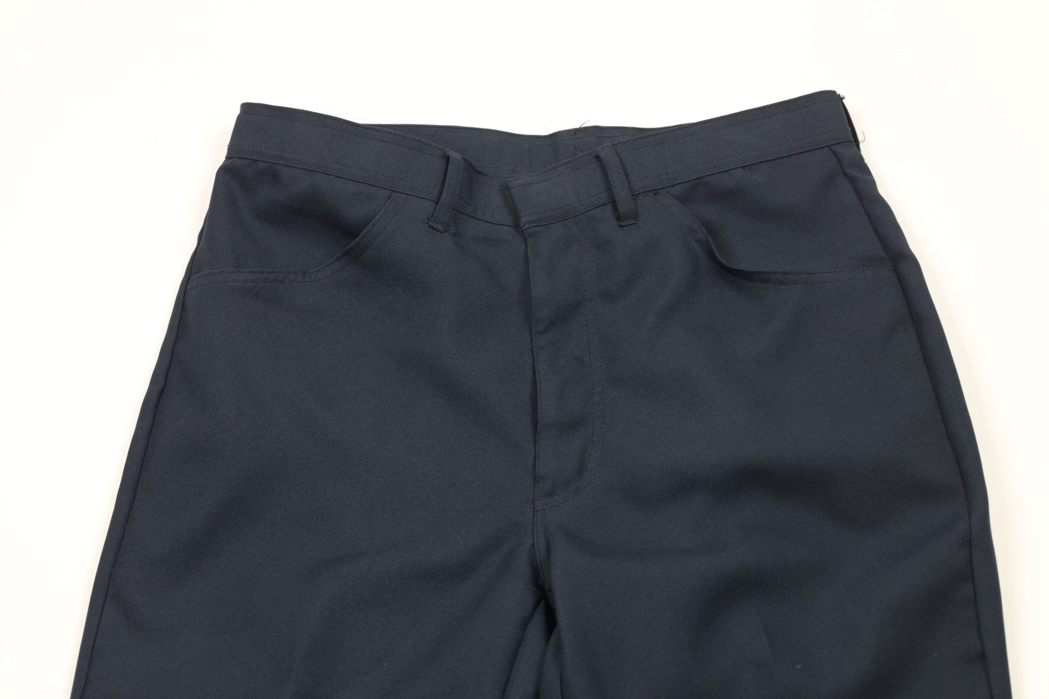 Vintage Vintage 90s Streetwear Knit Flared Wide Leg Chino Pants Navy Size US 33 - 2 Thumbnail