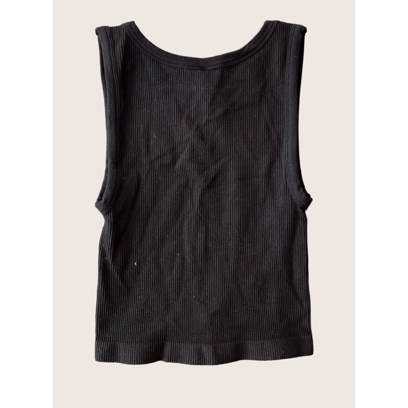 Vintage Sunday Best Women's Black Sleeveless Scoop Neck Ribbed Tank Top M Shirt Adult Black Ribbed Tank Top Size M / US 6-8 / IT 42-44 - 1 Thumbnail