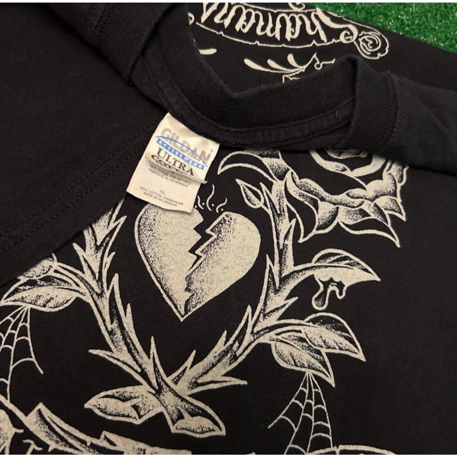 Forever 21 VINTAGE Y2K Broken Heart Tattoo Forever Isn’t Long New York Shirt XL Punk Grunge Shirt Mens XL Black Size US XL / EU 56 / 4 - 3 Thumbnail