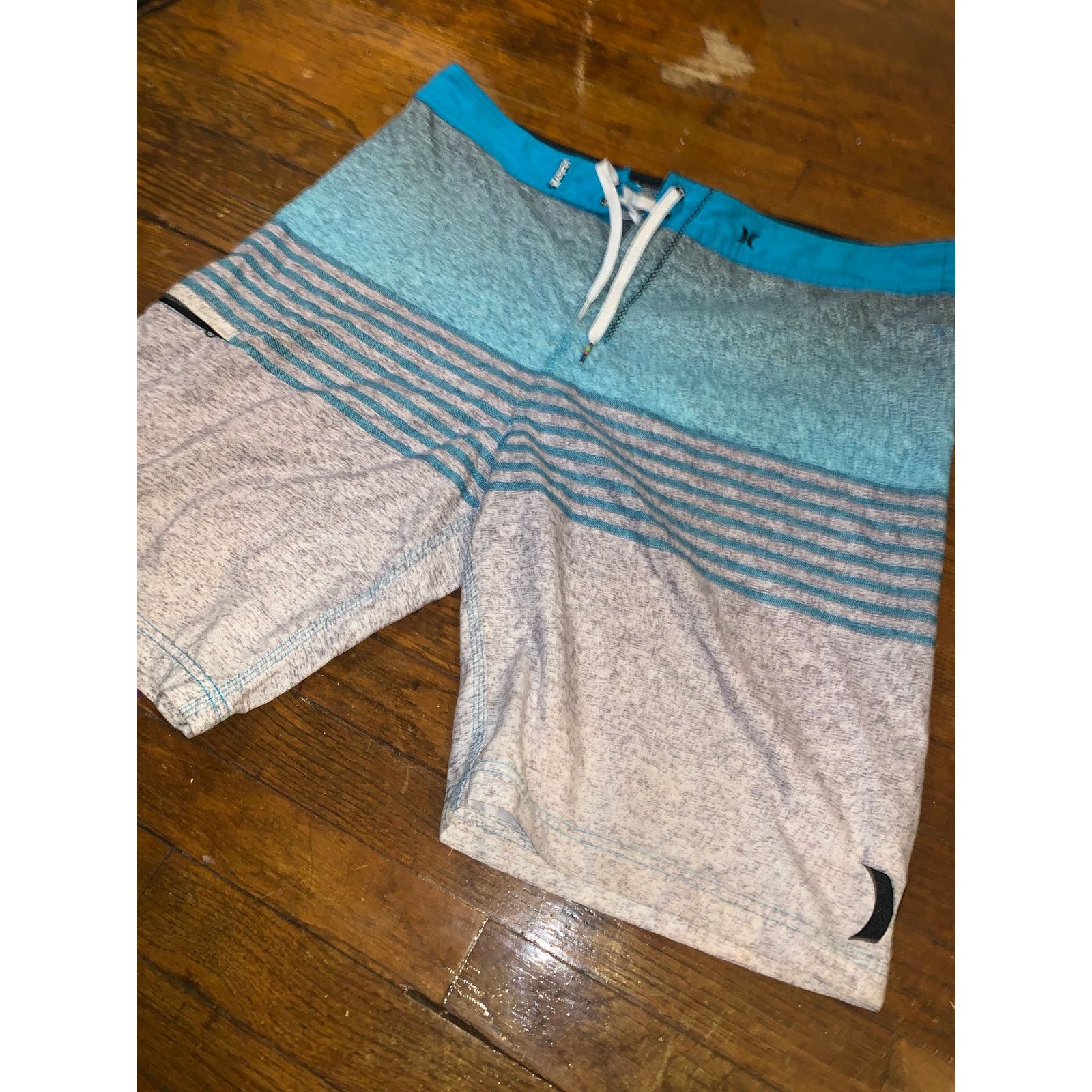 Hurley Hurley Weekender Board Shorts Blue Grey Striped Men's 34 Size US 38 / EU 54 - 2 Thumbnail