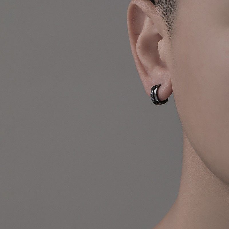 Jewelry Hip-hop Earrings One Pairs Chrome Jewelry Size ONE SIZE - 4 Thumbnail