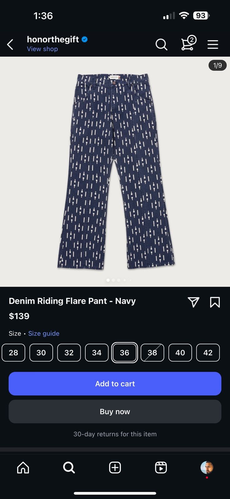 Honor the Gift Denim Riding Flare Pant Size US 34 / EU 50 - 5 Thumbnail