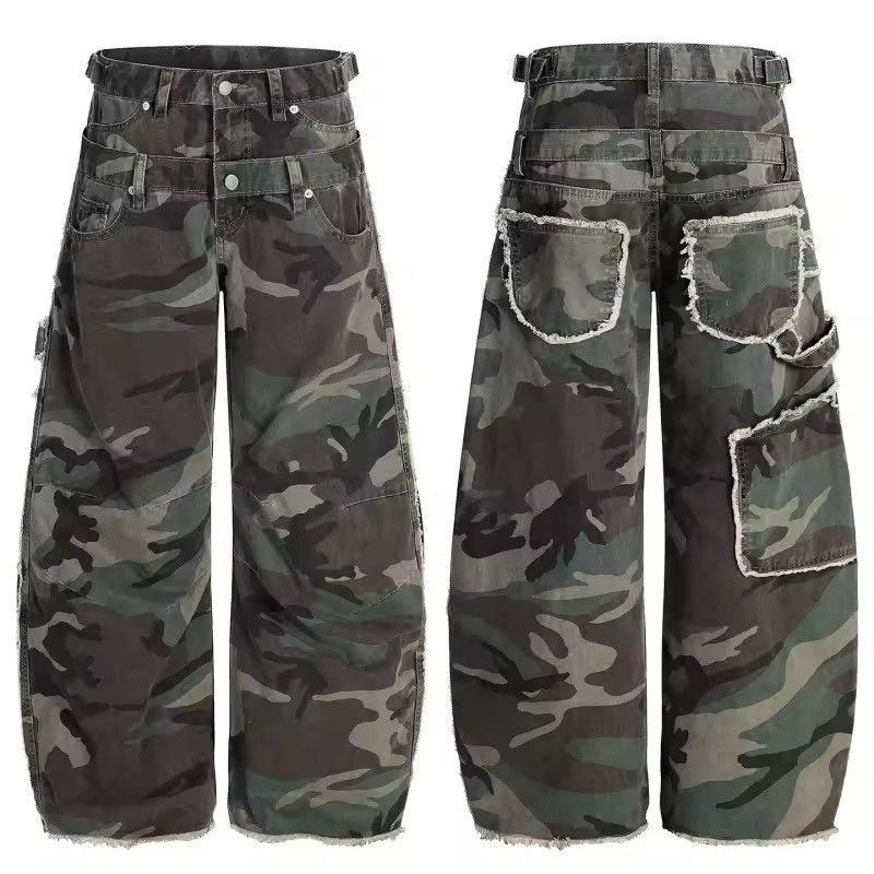 Vintage Kinuka x Misa Camo Cargo Wide Stacked Flare Pants Size US 33 - 5 Thumbnail