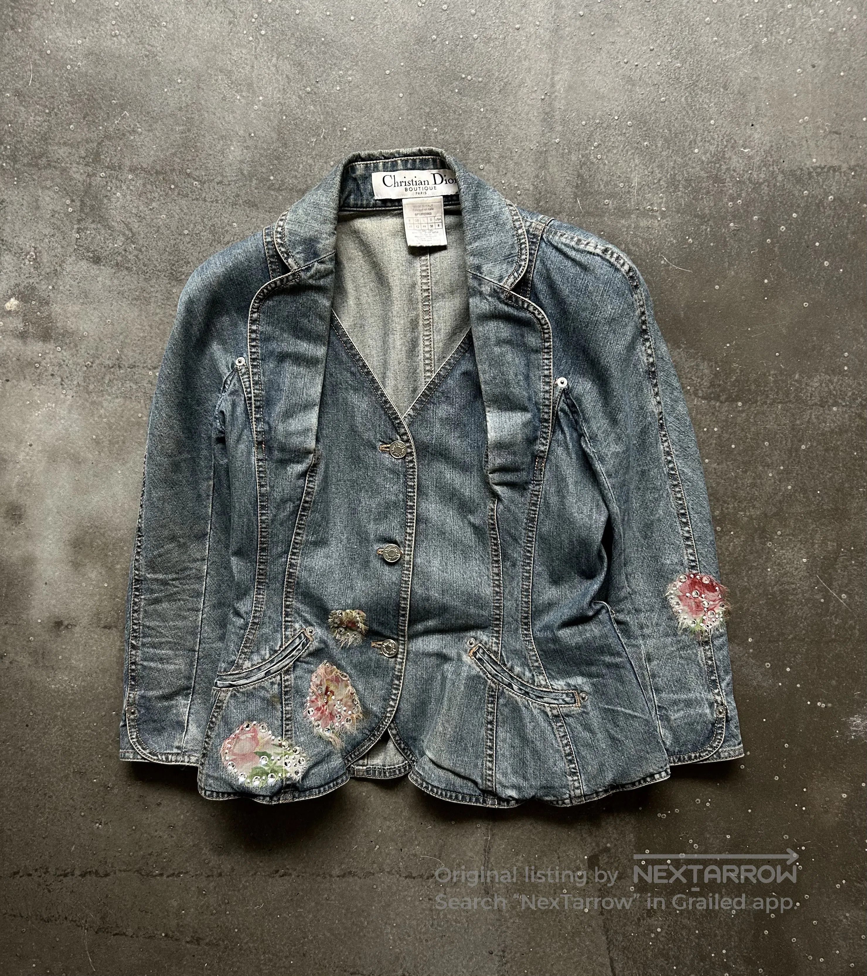Dior Christian Dior 04ss Beaded Denim Blazer. Size M / US 6-8 / IT 42-44 - 6 Thumbnail