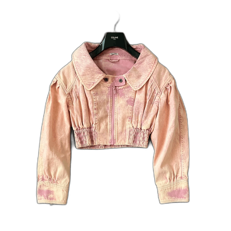 Miu Miu Miu Miu pink made old denim short jacket jacket Size US XS / EU 42 / 0 - 1 Thumbnail