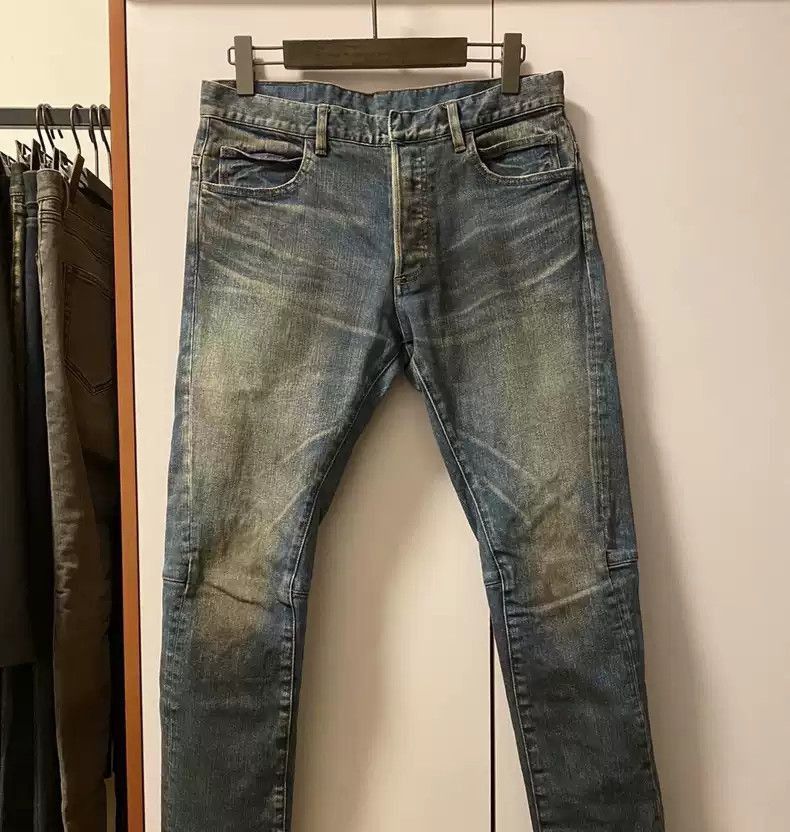 Balmain Balmain Balmain Yellow mud and oil stains make old jeans-2 Size US 30 / EU 46 - 1 Thumbnail
