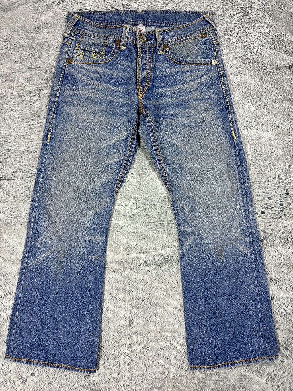 True Religion True Religion jeans vintage flared blue thick stitch Size US 31 - 4 Thumbnail