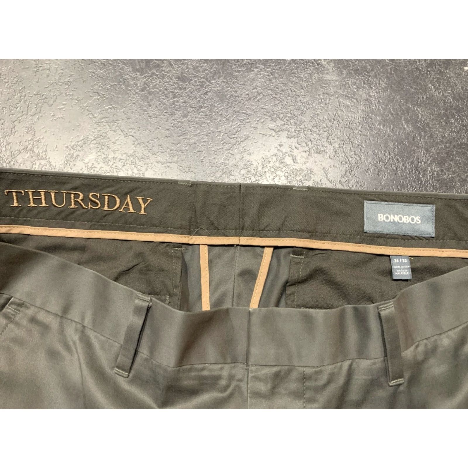 Bonobos Bonobos Mens Pants 36x31 Chino Cotton Straight Fit Casual Business Travel Fall Spring Summer Winter Gray Size US 36 / EU 52 - 6 Thumbnail