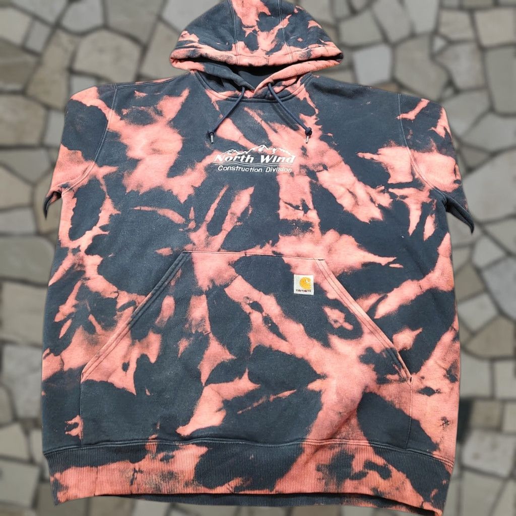Carhartt VINTAGE Carhartt Hoodie Mens 2XL Navy Blue Tie Dye Acid Wash 90s College Outdoor Pullover Sweatshirt Size US XXL / EU 58 / 5 - 1 Thumbnail