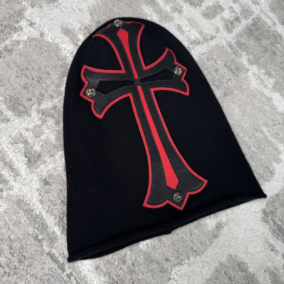 Chrome Hearts Red cross cashmere ski mask hat Size ONE SIZE - 3 Thumbnail