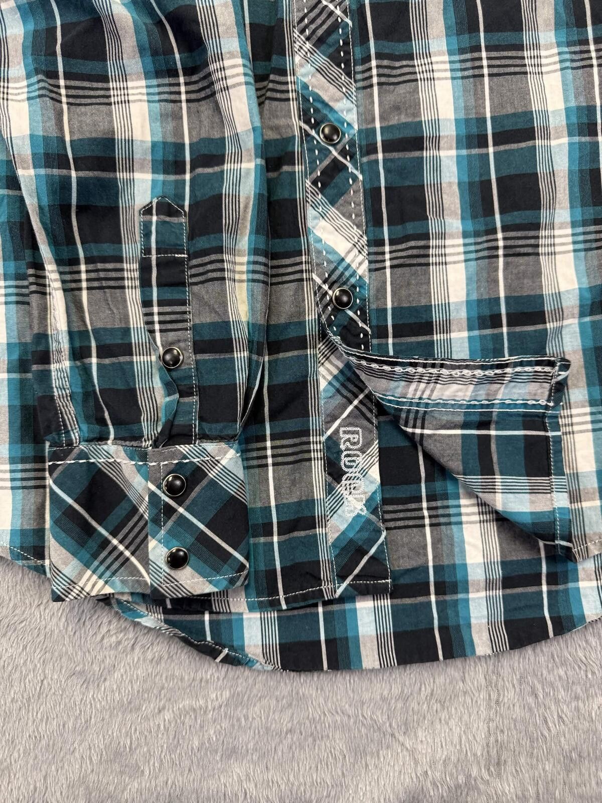 Other Rock & Roll Cowboy Men's Plaid Westren Snap Shirt Size ONE SIZE - 5 Thumbnail