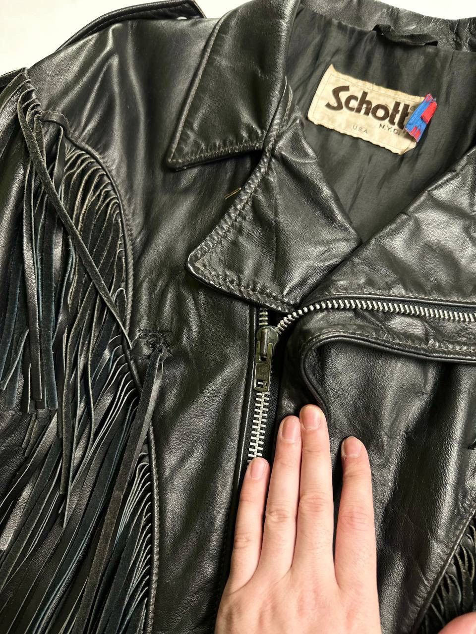 Schott 🔥Archive 90s Item Schott Perfecto 618 Fringe Leather Jacket🇱🇷 Size US M / EU 48-50 / 2 - 9 Thumbnail