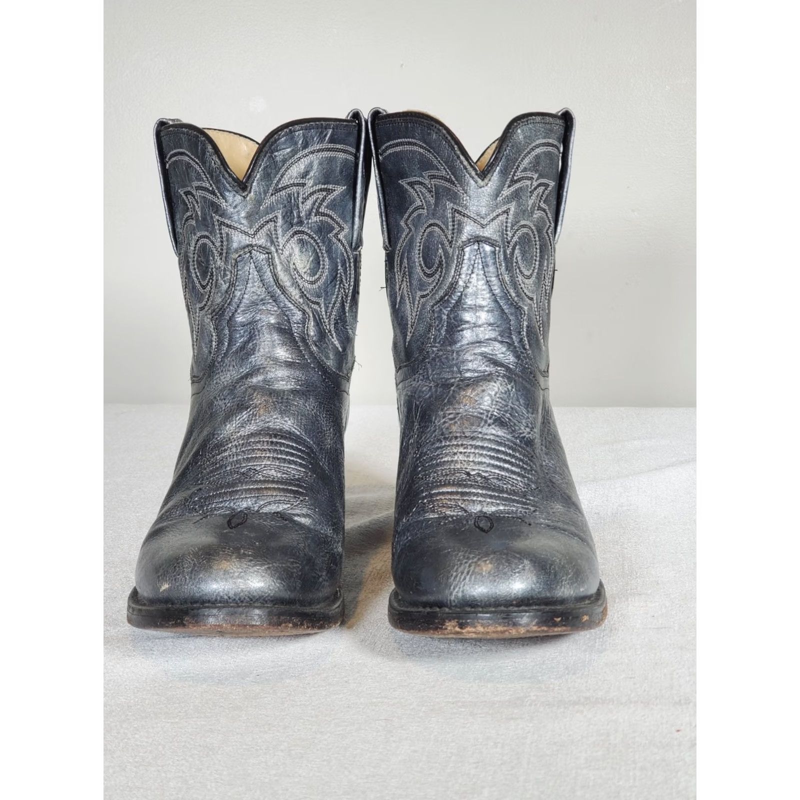 Dan Post Dan Post Short Ankle Boots 237 Metallic Pewter Leather Round Toe Women's US 7.5 Leather Cowgirl Western Bootie Size 30" / US 8 / IT 44 - 6 Thumbnail