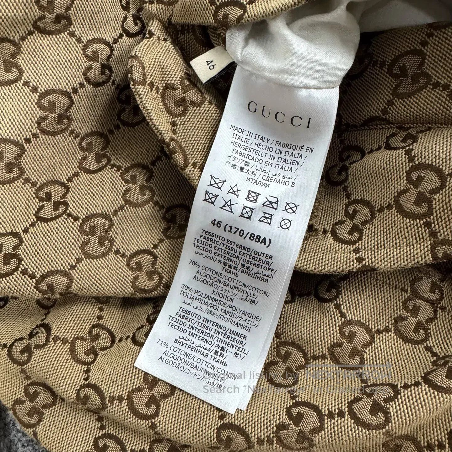 Gucci Guicci size 46 Aged-style collar; leather lapel; suitable f Size US S / EU 44-46 / 1 - 7 Thumbnail