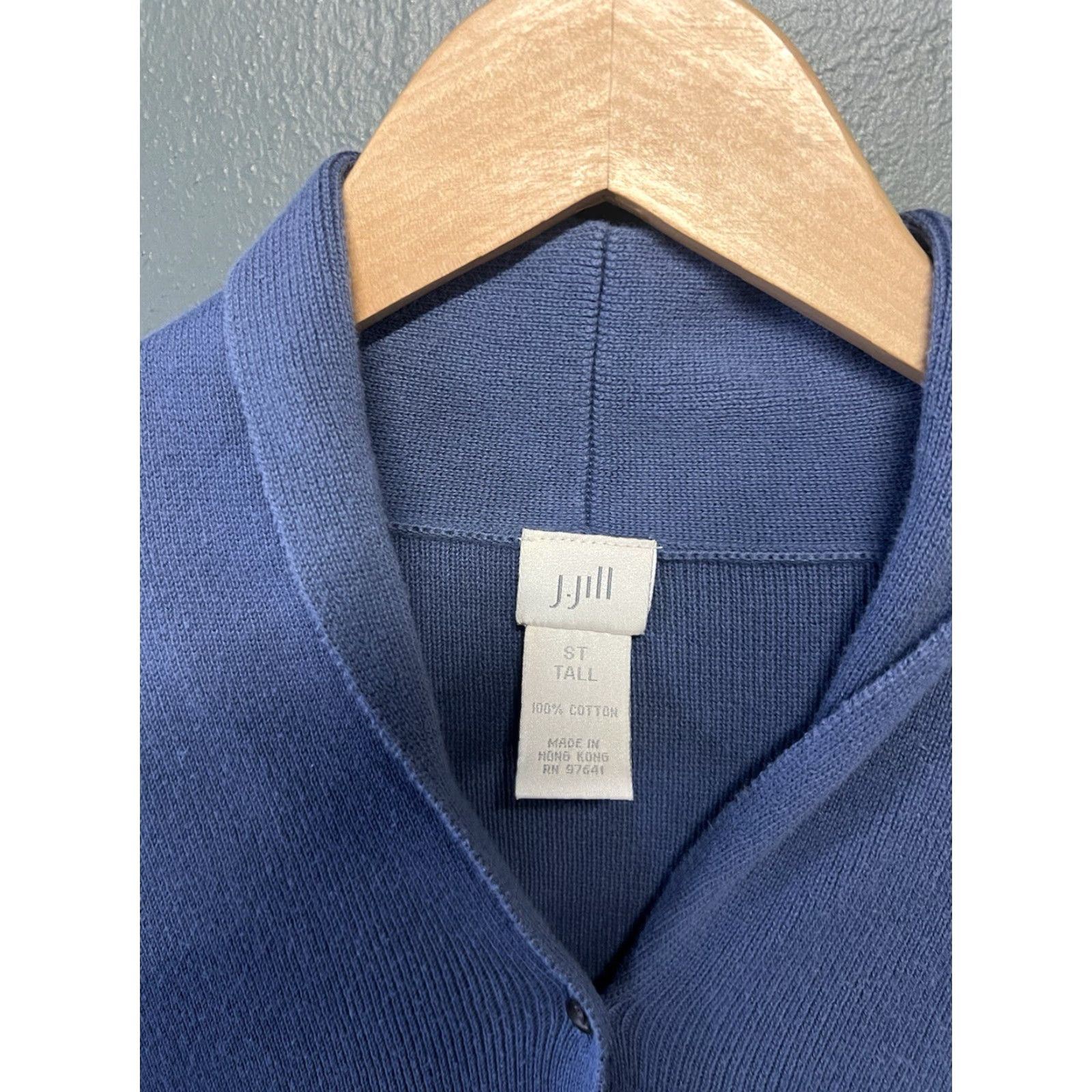 J. Jill J. Jill Womens Blue Knit Button Up Cardigan Sweater Size S Tall Size S / US 4 / IT 40 - 3 Thumbnail