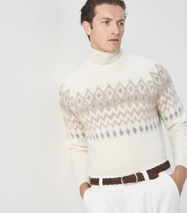 Brunello Cucinelli o1w1db10924 Sweater in Open White Size US XL / EU 56 / 4 - 2 Thumbnail
