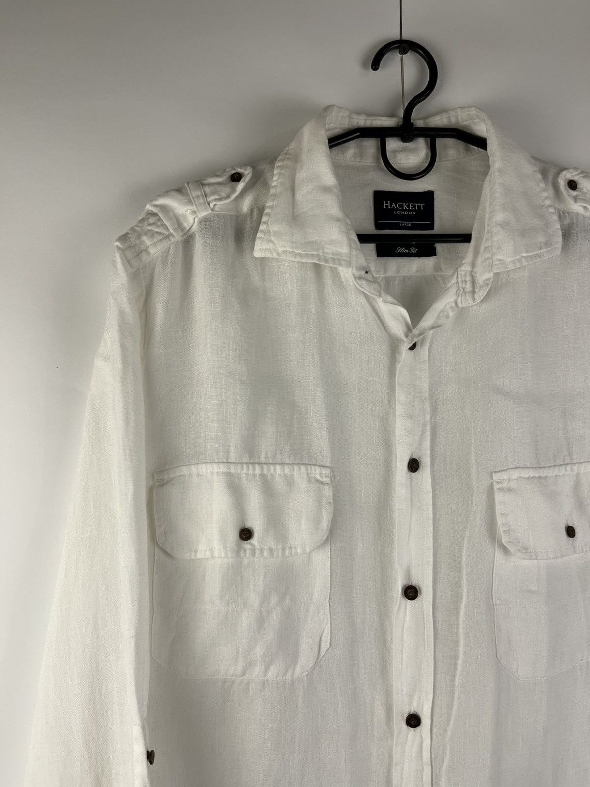 Hackett Hackett Luxury Linen Long Sleeve Shirt Button Up Size US L / EU 52-54 / 3 - 2 Thumbnail