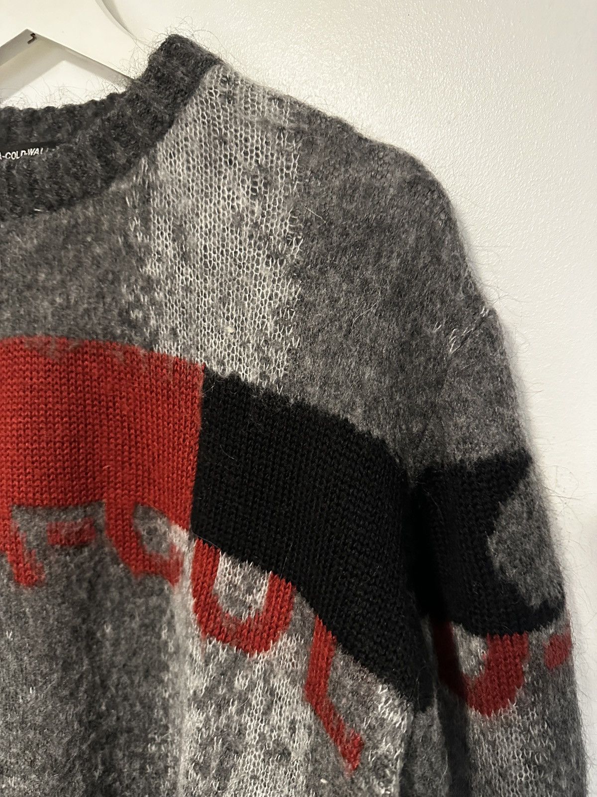 A-COLD-WALL* A-Cold-Wall* Brushed Mohair Jacquard Knitwear in Iron Grey Size US M / EU 48-50 / 2 - 4 Thumbnail