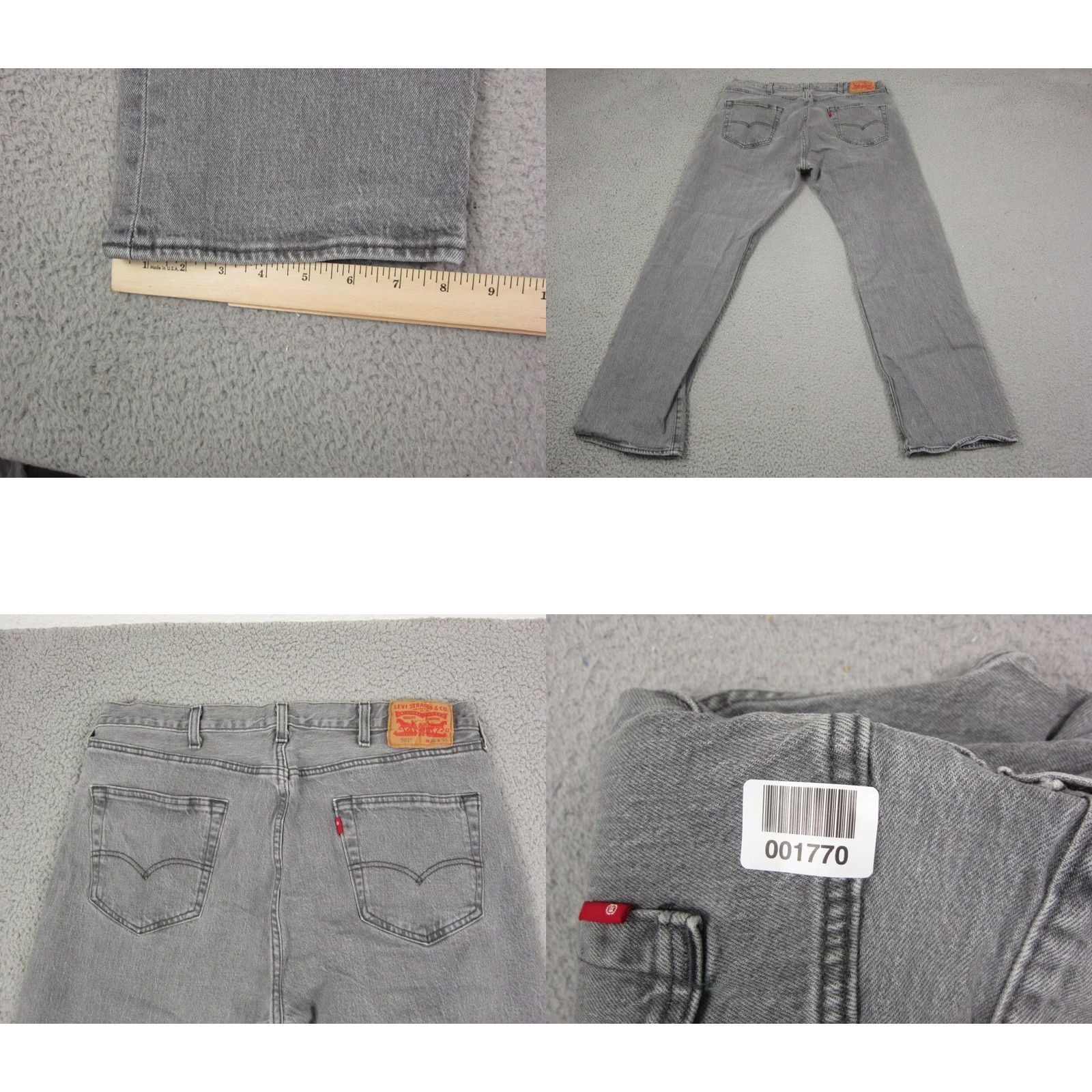 Levi's Levi's 501 Jeans Adult 38x30 Gray Button Denim Pants 90s Mens Regular Straight 5-Pocket Incremental 501 Series Jeans Mens Size US 38 / EU 54 - 9 Thumbnail