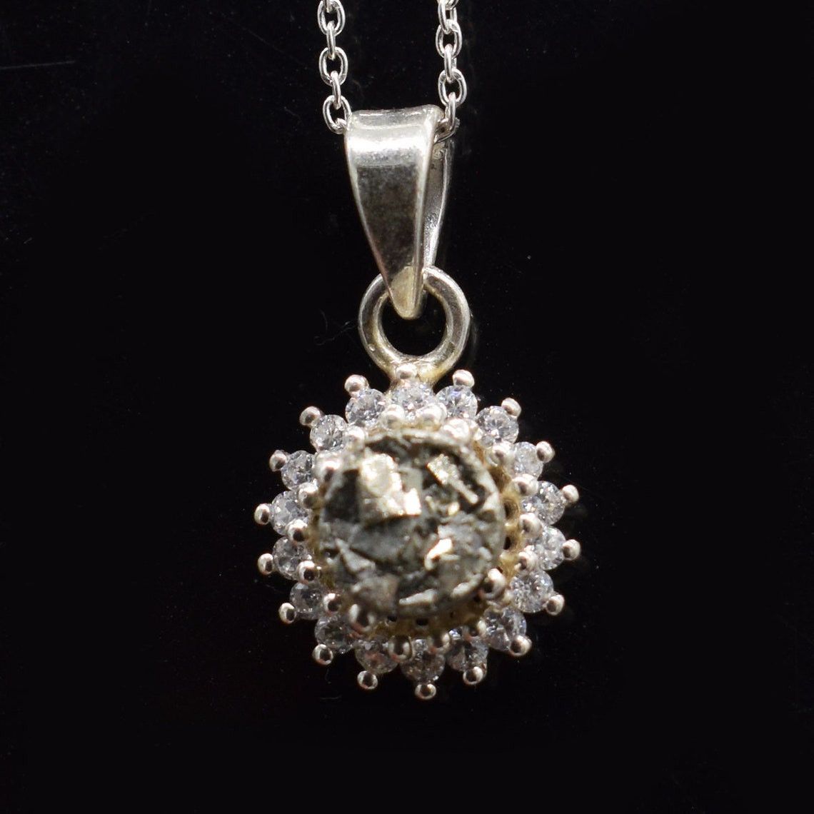 Handmade Pyrite Gemstone 925 K Silver Pendant Necklace - 18 Inch Size ONE SIZE - 3 Thumbnail