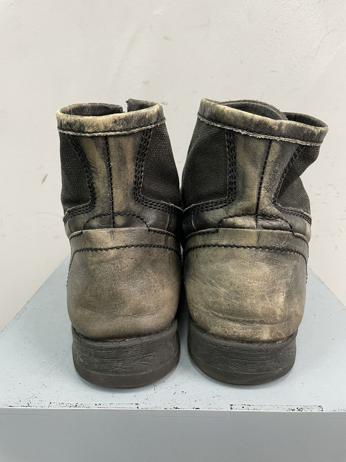 Hedi Slimane Vintage Brown Military Lace Up Leather Boots 90s guidi style Size US 9 / EU 42 - 7 Thumbnail