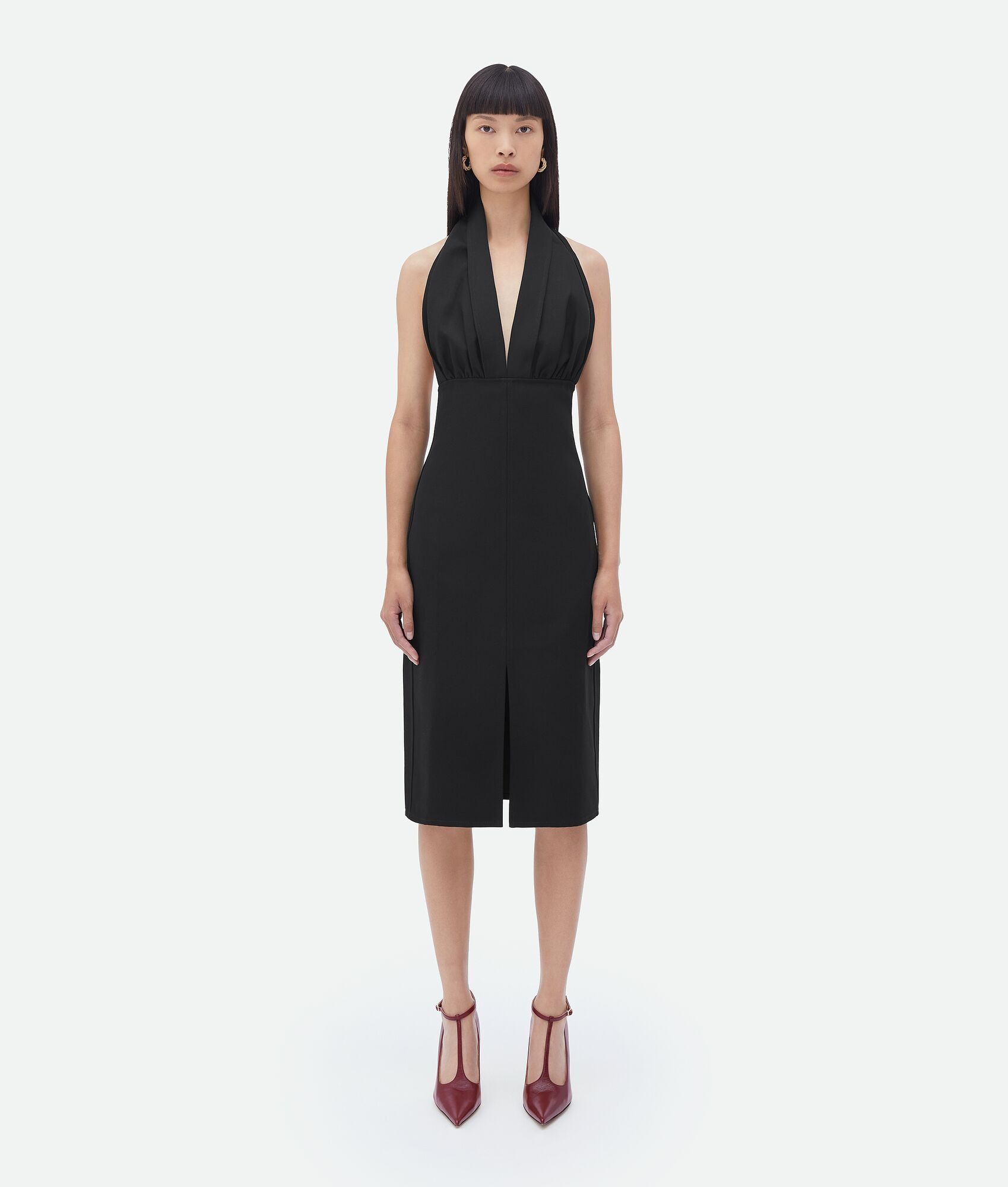 o1bcso1str0225 Cotton Canvas Dress in Black