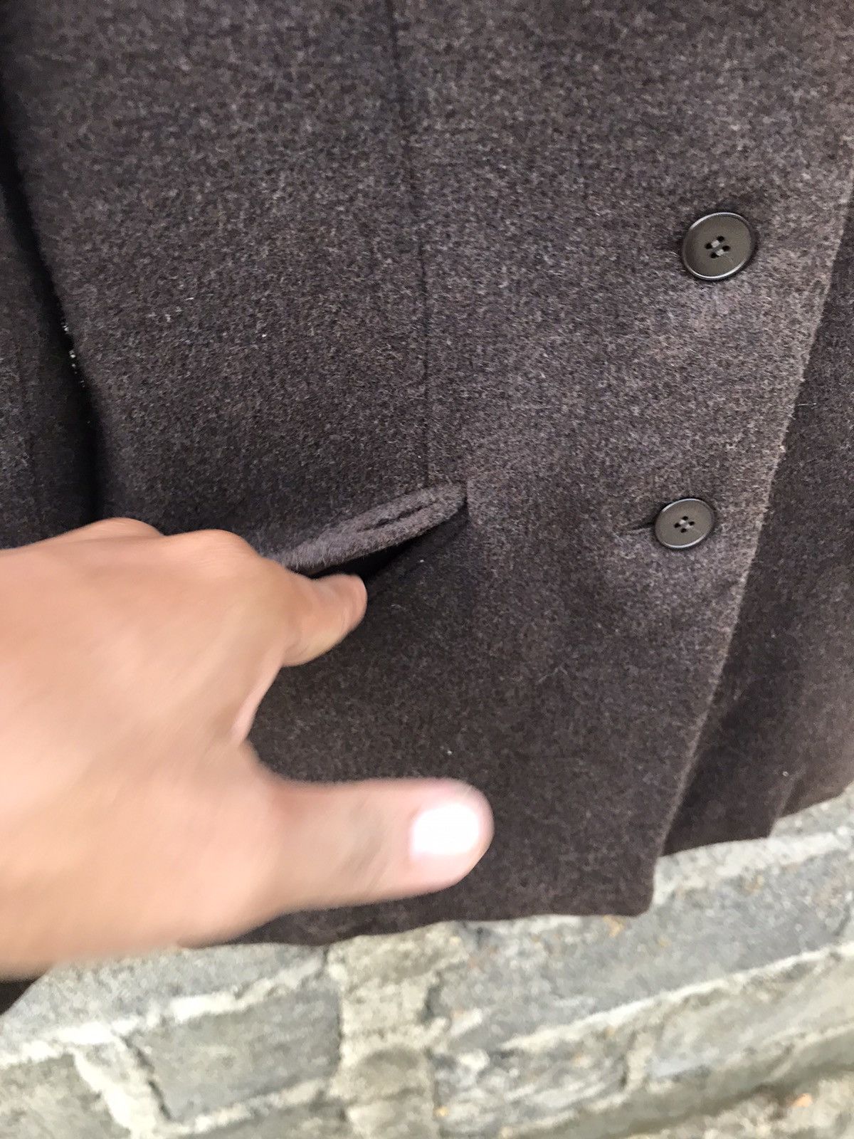 agnes b. ⚡️Vintage Agnes.B Dark Brown Wool Coat Jacket Size XS / US 0-2 / IT 36-38 - 6 Thumbnail