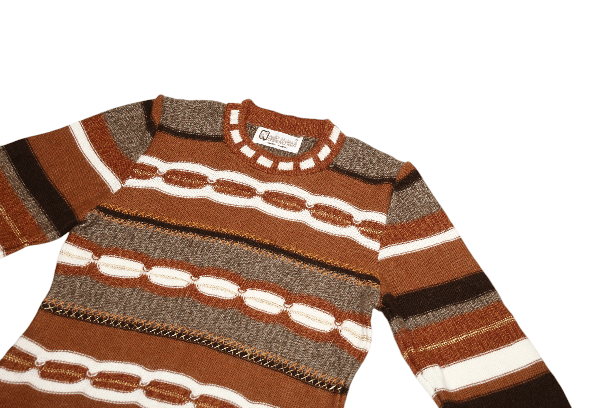 Homespun Knitwear VTG Handcrafted Alpaca Wool Knit Sweater Tribal Pattern Size M / US 6-8 / IT 42-44 - 5 Thumbnail