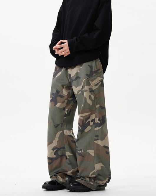 Japanese Brand × Jean American high street retro camouflage straight work jeans Size US 34 / EU 50 - 1 Thumbnail