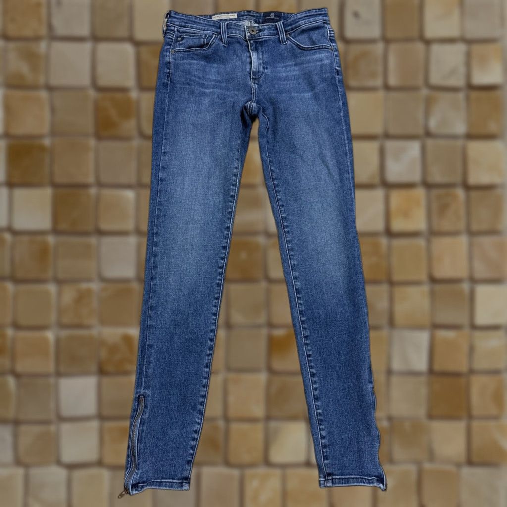 Denime AG Adriano Goldschmied Jeans Womens Blue 27 The Zip Up Legging Ankle Denim Size 27" / US 4 / IT 40 - 1 Thumbnail