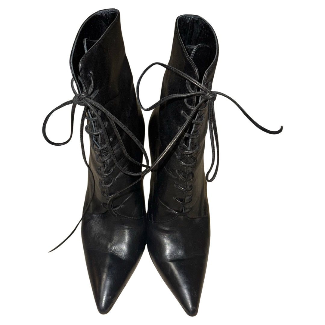 Yang Li Yang Li Black Lace Up Ankle Boots Size US 6 / IT 36 - 1 Thumbnail