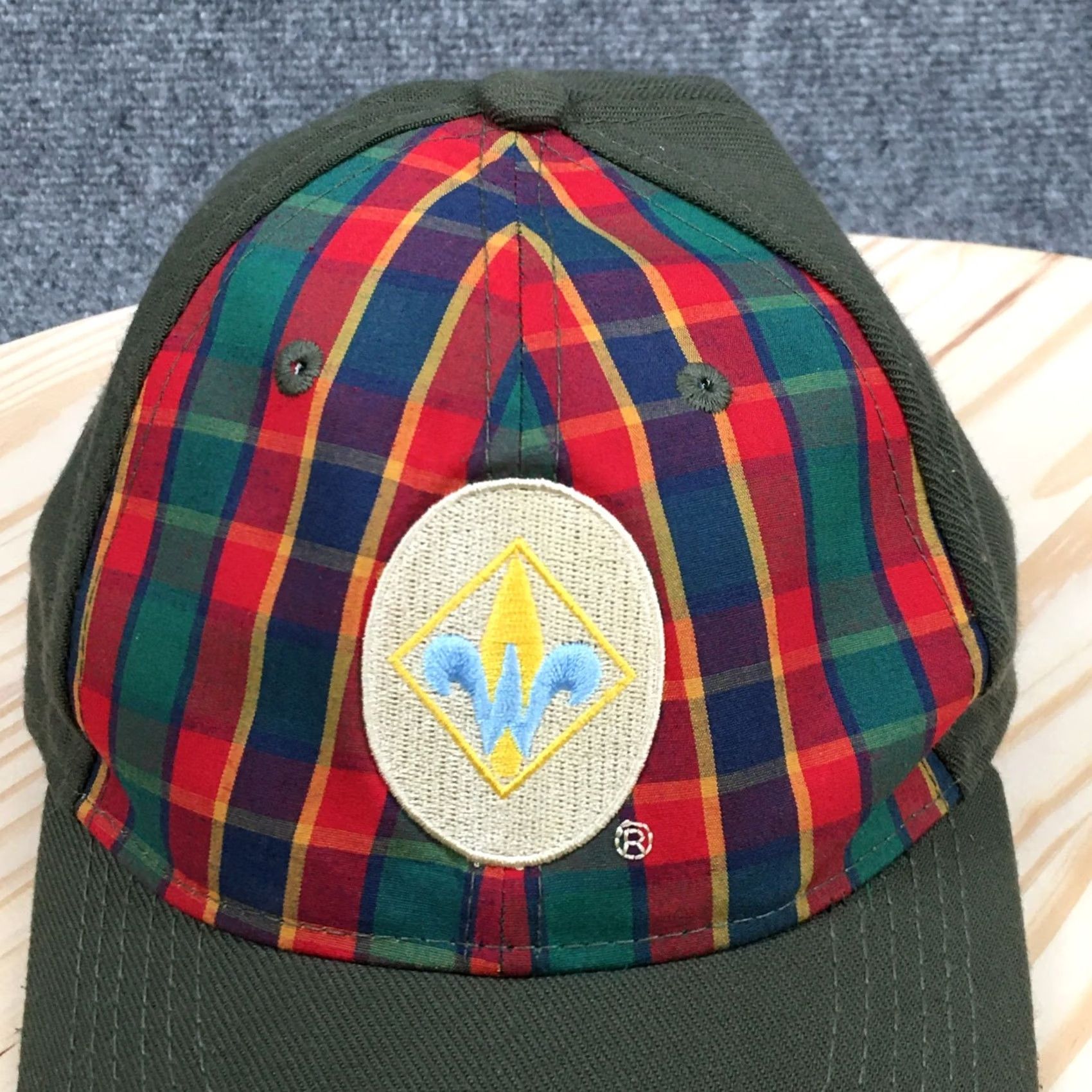 Vintage Boy Scouts of America Webelos Uniform Cap Hat Mens OS Plaid Embroidered Green Baseball Cap Size ONE SIZE - 3 Thumbnail