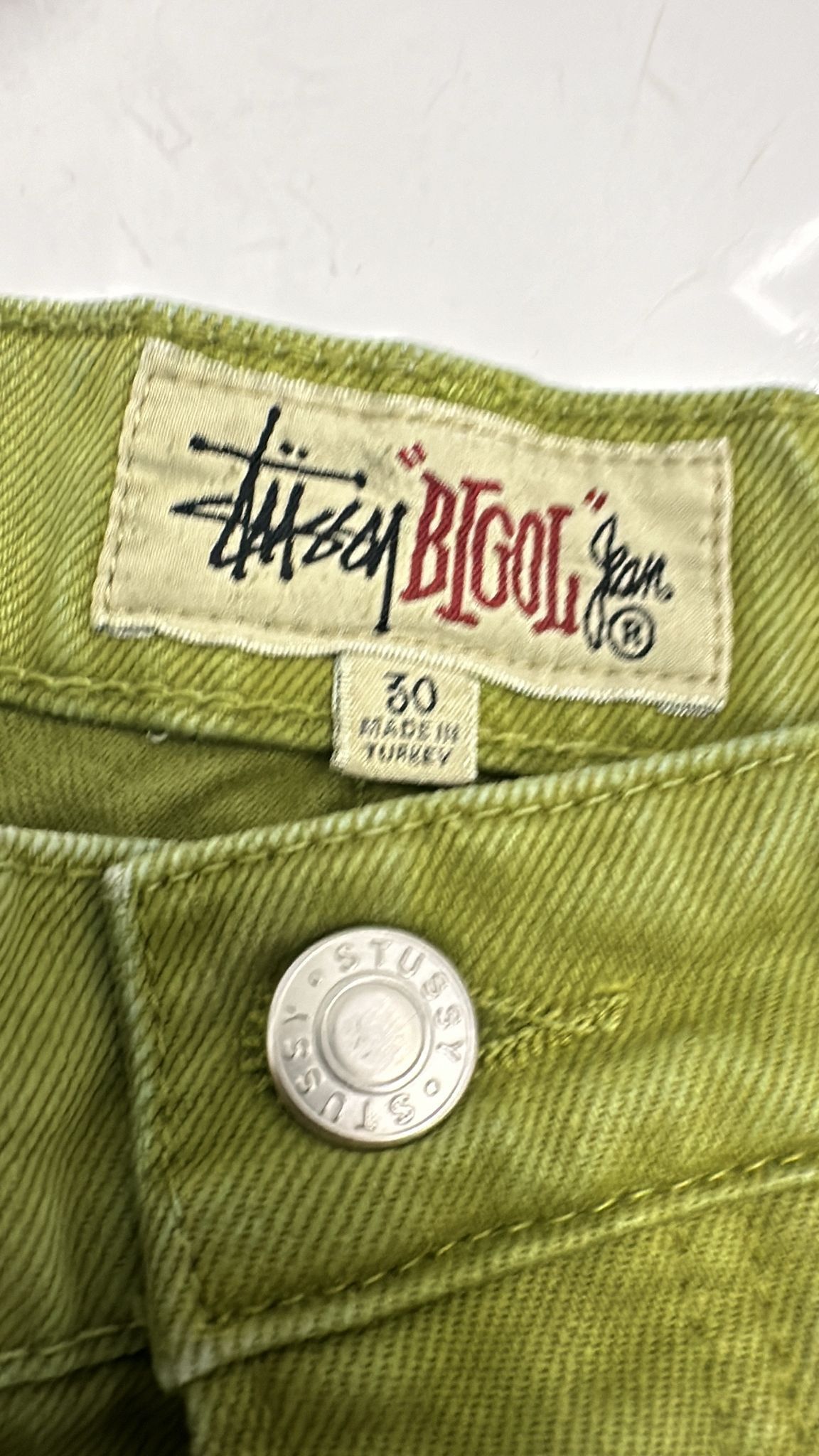 Stussy × Vintage Stussy Swirl Logo Big Ol Jean Olive 30 Size US 30 / EU 46 - 5 Thumbnail