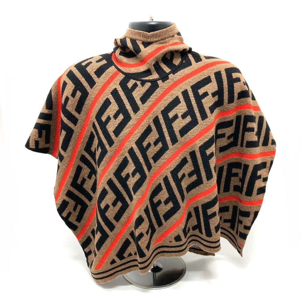 Fendi Fendi Jfq039 Zukka Ff Pattern Hooded (Hooded) Outer Poncho Cotton Kids Brown Size ONE SIZE - 1 Thumbnail