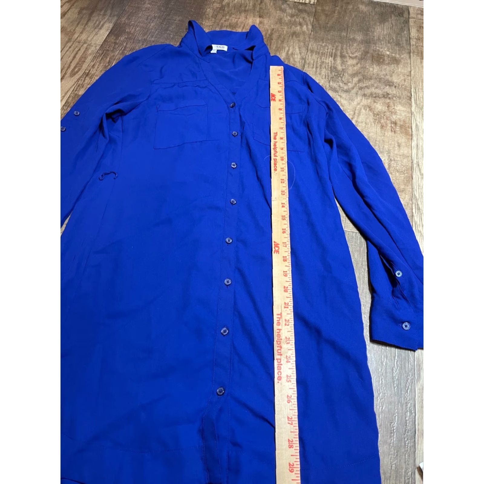 Express Express Portofino Shirt Dress Shirt Dress Womens XS Blue Button Up Long Sleeve Knee Length Buttoned Womens Size XS / US 0-2 / IT 36-38 - 2 Thumbnail